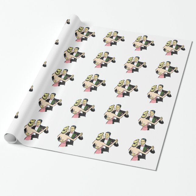 Papel De Regalo pareja de baile de cosecha (Desenrollado)