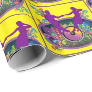 Papel De Regalo Pareja De Baile De Swing En Récords Y Golpes Music