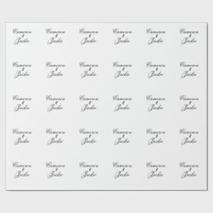 Papel De Regalo Pareja de boda elegante simple nombre caligrafía e