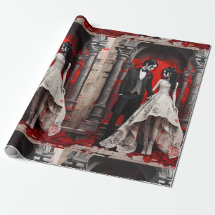 Papel De Regalo Pareja de boda gótica 