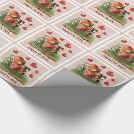 Papel De Regalo Pareja de bodas Cute Conejos Vintage Kissing A24