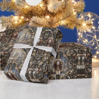 Papel De Regalo Pareja de Cascanueces Clásico Elegante