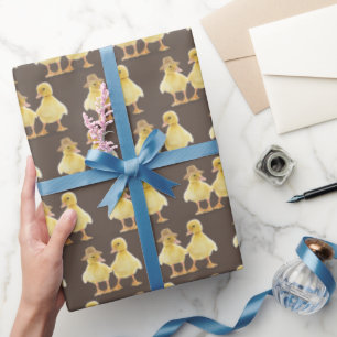 Papel De Regalo Pareja De Duckling Mareada En Brown