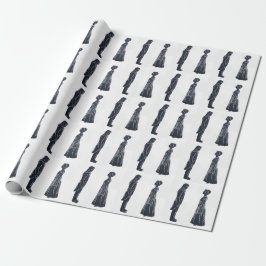 Papel De Regalo Pareja de la Regencia: Silueta de Darcy y Elizabet
