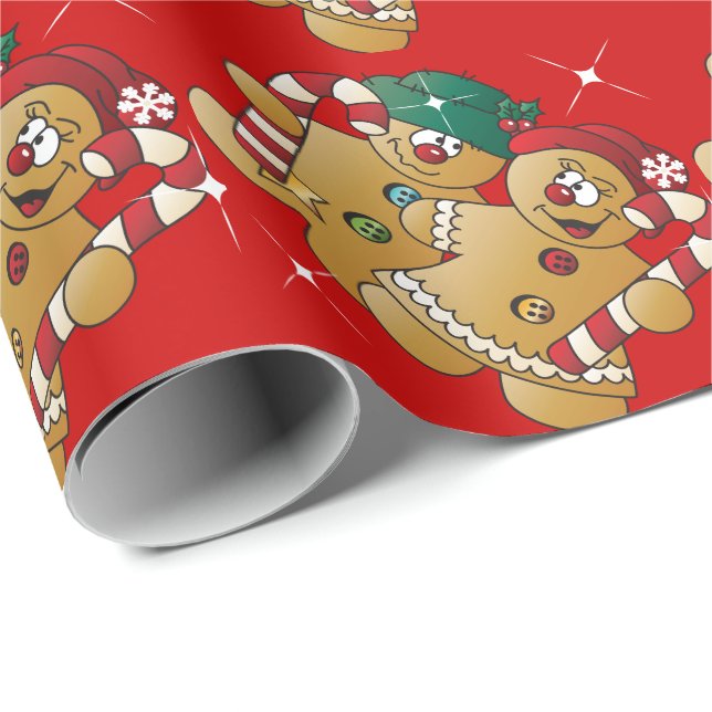 Papel De Regalo Pareja de Navidades de Cute Gingerbread (Esquina del rollo)