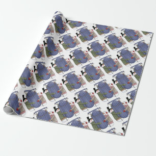 Papel De Regalo Pareja de Nieve Dorada