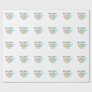 Papel De Regalo Pareja hecha en el cielo azul amarillo corazón pas