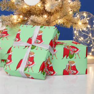 PAPEL DE REGALO PAREJA NAVIDEÑA RETRO ROMÁNTICA