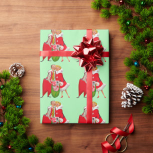 PAPEL DE REGALO PAREJA NAVIDEÑA RETRO ROMÁNTICA