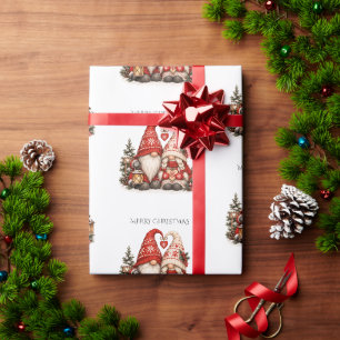 Papel De Regalo Pareja Tomte de Navidad escandinava Patrón nórdico