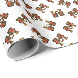 Papel De Regalo Parejas de Coatis del Día de San Valentín