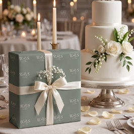 Papel De Regalo Parejas de novios iniciales Elegante Sabio