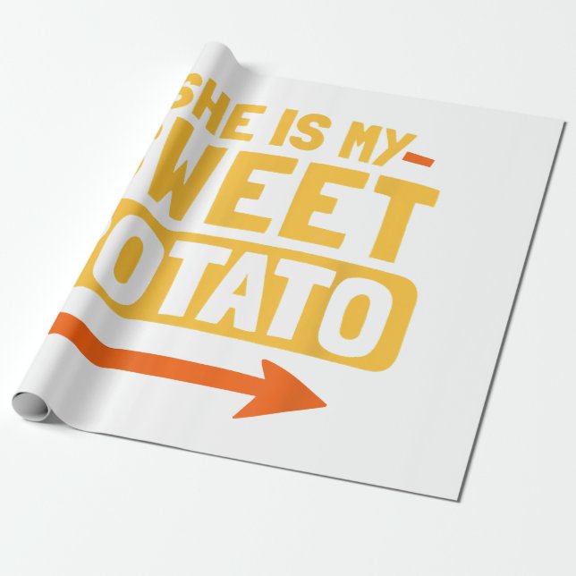 Papel De Regalo Parejas divertidas coincidiendo, ella es mi dulce  (Desenrollado)