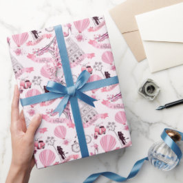 Papel De Regalo Paris Birday Shower Fiesta Boda Pink