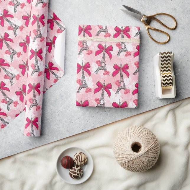 Papel De Regalo París con un lazo (Artesanía)