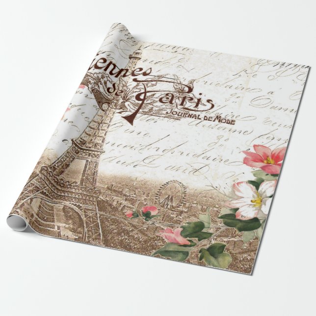 Papel De Regalo París en el poster de la primavera 60lb Decoupage (Desenrollado)