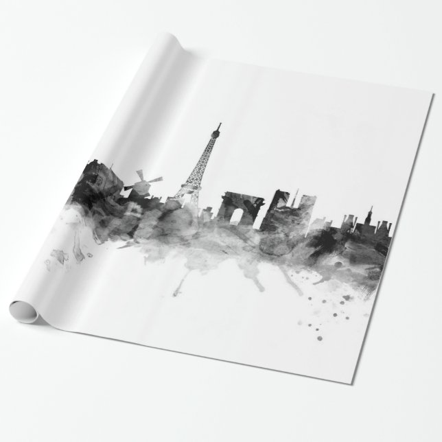 Papel De Regalo Paris France Skyline (Desenrollado)