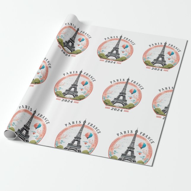 Papel De Regalo Paris Francia 2024 Wrapping Papers, Torre Eiffel (Desenrollado)