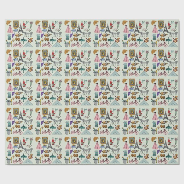 Papel De Regalo París romántico (Costura)
