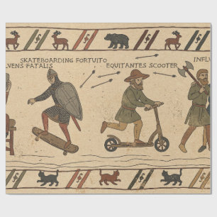 Papel De Regalo Parodia de la Tapicería de Bayeux