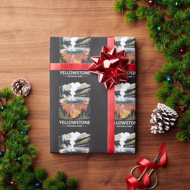 Papel De Regalo Parque nacional Yellowstone Primavera caliente (Regalo de vacaciones)