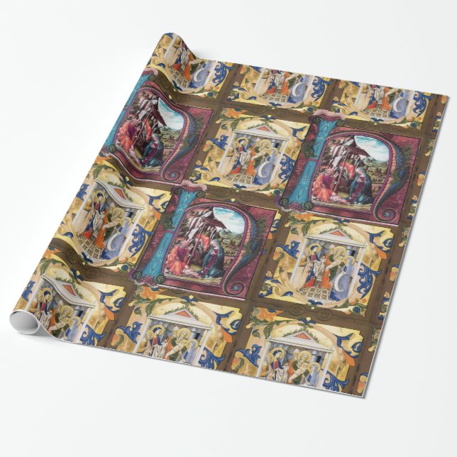 PAPEL DE REGALO PARQUE NATIVITY MONOGRAM (Desenrollado)