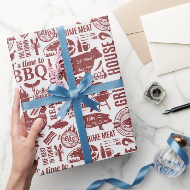 Papel De Regalo Parrillada Barbacoa a la Parrilla (Regalar)