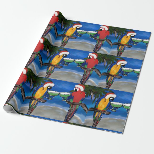 PAPEL DE REGALO PARROT SANTA (Desenrollado)