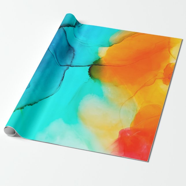 Papel De Regalo Parte de la pintura con tinta de alcohol, foto mac (Desenrollado)