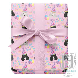 Papel De Regalo Parti Poodle Birthday Gift Wrapping Paper Pink