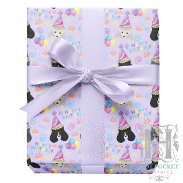 Papel De Regalo Parti Poodle Birthday Gift Wrapping Paper Purple