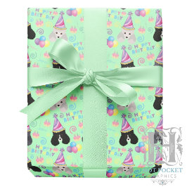 Papel De Regalo Parti Poodle Wrapping Paper in Green