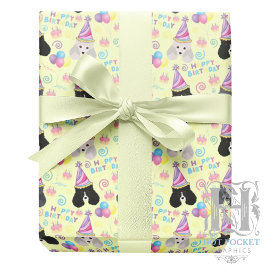 Papel De Regalo Parti Poodle Wrapping Paper in Yellow