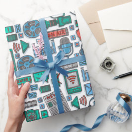 Papel De Regalo Partido de cumpleaños de podcast