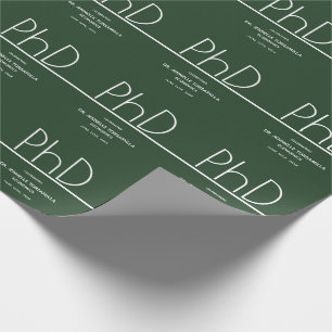 Papel De Regalo Partido de Graduación de Doctorado Verde