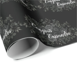 Papel De Regalo Partido de Graduación Gótica Oscura Rosa Negro