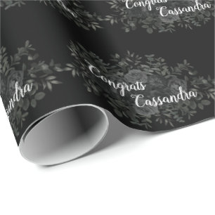 Papel De Regalo Partido de Graduación Gótica Oscura Rosa Negro