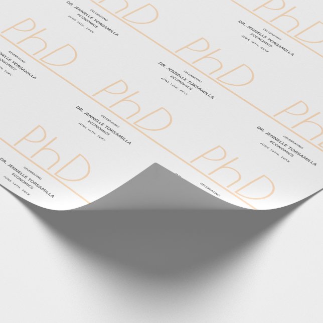 Papel De Regalo Partido de Graduación Gris de Crema Blanca con gra (Esquina)