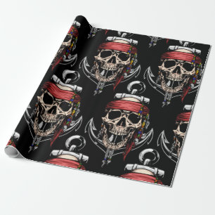 Papel De Regalo Partido temático pirata Adulto Skull Nautical