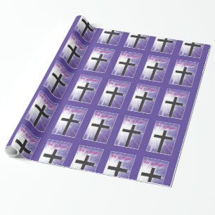 Papel De Regalo Pascua bendición cruza estreno en morado, sube