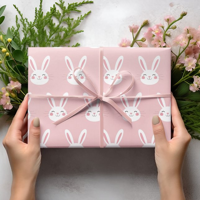 Papel De Regalo Pascua de los niños conejitos rosados (Subido por el creador)