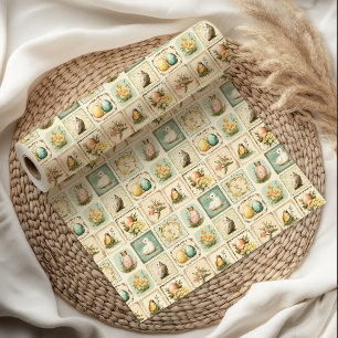 Papel De Regalo Pascua de Vintage   Floral nostálgica