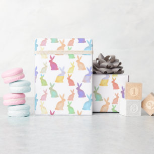 Papel De Regalo Pascua feliz - Patrón de conejo arcoiris