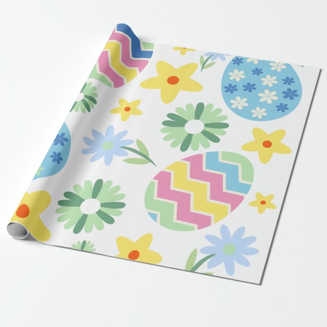 Papel De Regalo Pascua floral (Desenrollado)