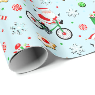 Papel De Regalo Paseo en bicicleta de Navidad