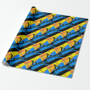 Papel De Regalo "¡Paseo por el aire!" Motociclista volador alto
