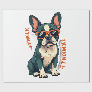 Papel De Regalo Paseo Vintage Lo Pensaré Bulldog Francés Divertido