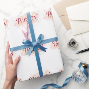 Papel De Regalo PASIÓN – Tipografía Romántica Elegante con Suave H