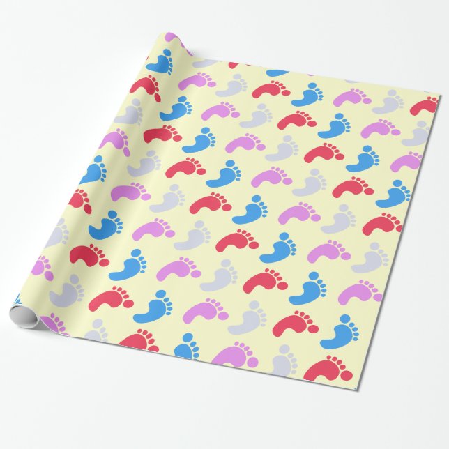 Papel De Regalo Pasitos de Bebé (Desenrollado)