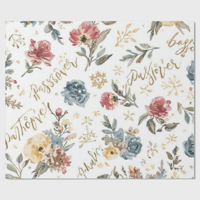Papel De Regalo "Passover" floral Wrapping Paper (Superficie plana)